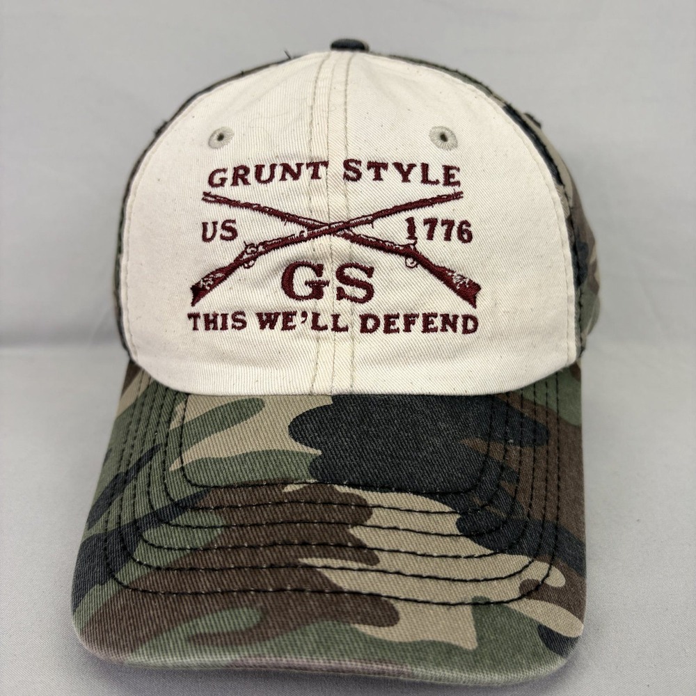 Grunt Style Hat Camo Patriotic Mens OSFM Green Camouflage Adjustable Cap